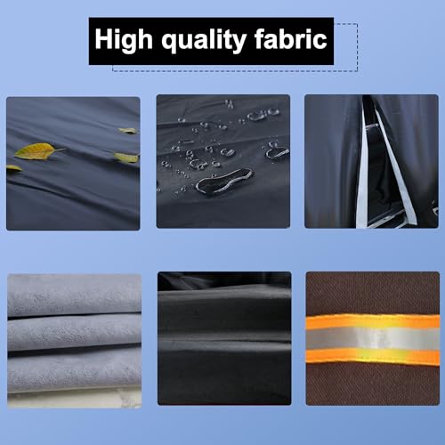 Image of Amooca Heavy-Duty Car Covers Waterproof Sun-Proof All Weather for Automobiles Snow Cover 420D with Door Zipper Cotton Lining Universal Fit for Midsize Sedan