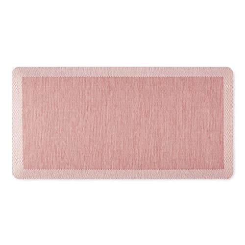 Martha Stewart Mira Modern Heathered Anti-Fatigue Air-Infused Kitchen Mat, Spice Red, 19.6"x39"