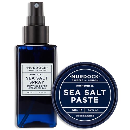 Image of Murdock London Sea Salt Spray 150ml and Paste 1.7oz - Paraben Free, Texture and Volume Enhancing, Matte Finish, Perfect for Adding Volume and Definition to Wet or Dry Hair