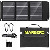 MARBERO Pannello Solare Portatile 30W Caricabatterie Solare Pieghevole con Efficienza del 23% Porte QC3.0 USB e DC Compatibile con Cellulari iPad Laptop Impermeabile IP65 Ideale per Campeggio