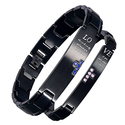 Wolentty Couples Distance Bracelets Love Matching Bracelets Gift for Men Women