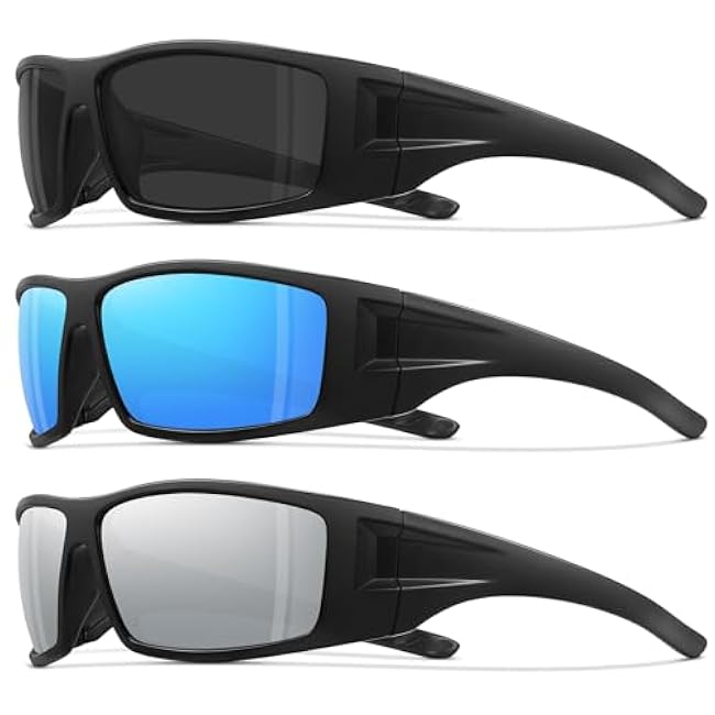 Polarized Sports Sunglasses for Men Women Unbreakable Frame Cycling Fishing Wrap Around Sunglasses UV400 Protection