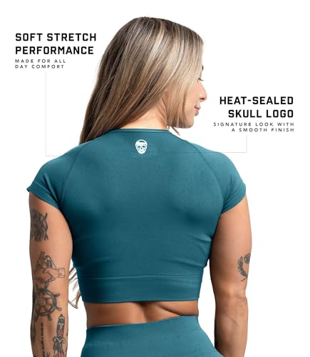 Image of Gymreapers Short Sleeve Workout Tops for Women - Crop Tops for Women Tee - Yoga Athletic Tops for Running, Gym, & Training