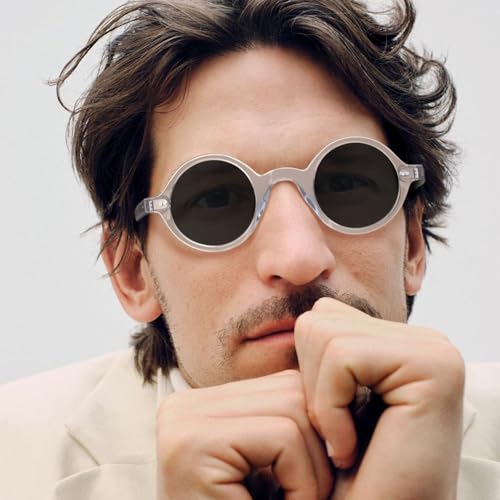 Image of CARFIA Retro Acetate Small Face Polarized Sunglasses for Men Cool Classic Round Sun Glasses CA2501