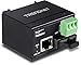 TRENDnet Hardened Industrial 100Base-FX Multi-Mode SC Fiber Converter, (2km, 1.2 Miles), IP40 Rated Housing, TI-F10SC,Black,Lifetime Protection