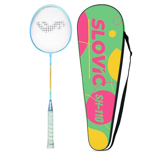 Image of Slovic Badminton Racket for Men & Women | Lightweight Racket with Nylon String Net & Cover | Ergonomic Handle with G3 Size Grip | Badminton Racket Ideal for Beginners & Intermediates