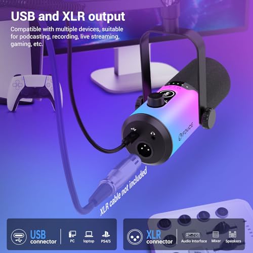 Microphone pour podcast et streaming FDUCE D20+ idéal pour setup gaming - 3