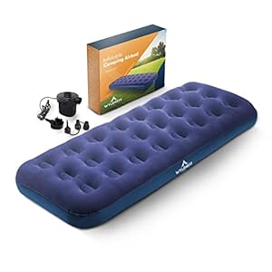 Wyldness Camping Inflatable Airbed – Quick Inflating Outdoor Air Mattress with Spring Support & Durable Material I…