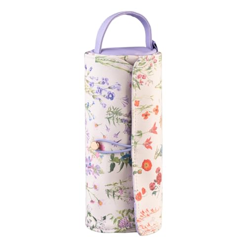 Grupo Erik - Trousse Enroulable Botanical Wild Flowers - 20,5 x 8,5 x 8,5 cm, pour Crayons de Couleur, pinceaux, stylos