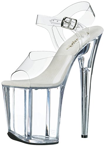 Pleaser Women's Flamingo-808 Platform Sandal,Clear/Clear,8 M US