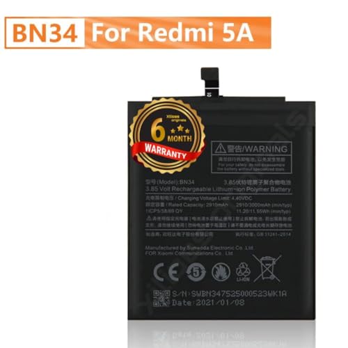Image of BN34 Battery for Redmi 5A / 5A / MCG3B / MCI3B / Battery with 6 Month Warranty ** (B239)
