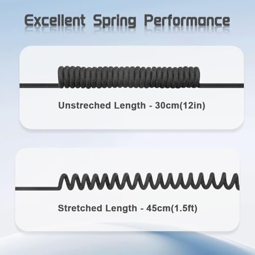 Alvin's Cables Cable en Espiral XLR de Perfil bajo de 3 Pines Macho a Hembra, ultraflexible, Reforzado con aramida para cámaras Sony y Canon Blackmagic Pro y Audio de Estudio (Negro) - imagen 3