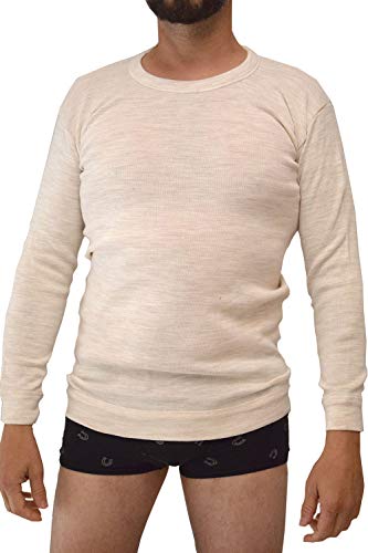 Sous-vêtement laine lourde homme BODYPERFECT t-shirt thermique manches longues pour hiver rigoureux