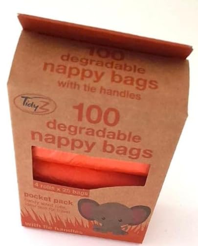 x2 100 Nappy Disposal BagsEasy-Tie for Travel-Baby Disposable Diaper SacksBags- Degradable PooBags - Image 2