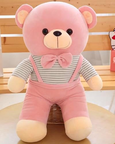 Image of Tickles Cute Teddy with Bow Tie & Cute Outfit Soft Stuffed Plush Toy for Kids Boys & Girls Birthday Gift (Color: Pink Size: 25 cm)