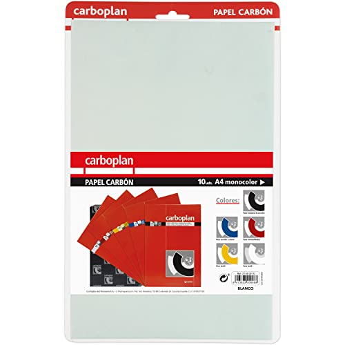 Grafoplás | Juego de 10 unidades de Papel Calco Blanco Para Textil | 21x33cm | Perfecto para Copiar en Tela | Carboplan