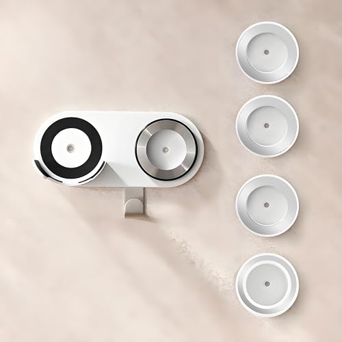 Foyer Nuage Haartrocknerhalter für Dyson Supersonic, Wandmontage, Halterung aus Aluminiumlegierung mit Steckerkabel Haken und Halter für 4 Düsen (weiß)
