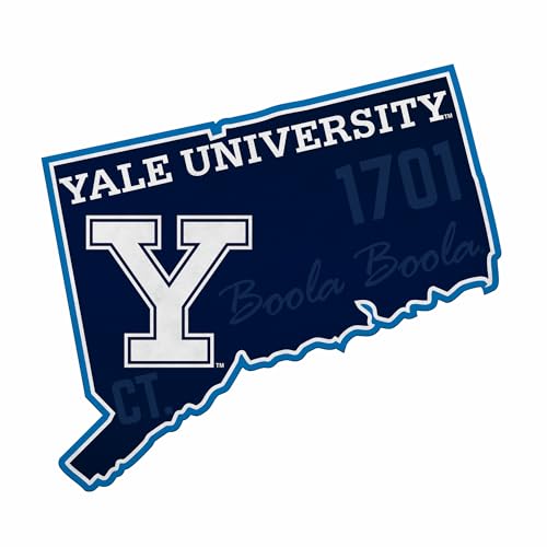 Rico Industries NCAA Yale Bulldogs State Shape Shape Cut Pennant - Home and Living Room Décor - Soft Felt EZ to Hang