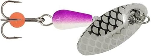 Miniatura 2 de Danielson Niagara UV Spin Spinner  Hoja holográfica de latón con escamas plateadas, cuentas suaves en el gancho agudo, cuerpo con peso, accesorio de