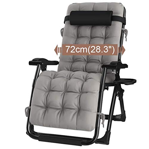 Genérico Silla reclinable Plegable, Silla de Oficina reclinable, Tumbona, Tumbona, Silla reclinable Plegable portátil para Acampar al Aire Libre, Gris