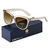 EASY READ Bifocal Reading Sunglasses for Women，Fashion Sun Readers UV400 Protection(Magnification 2.50, Brown)