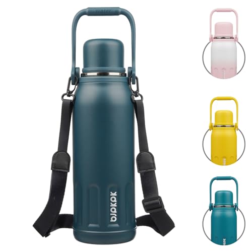 Image of BJPKPK Stainless Steel Insulated Bottle with Handle & Strap, 50oz