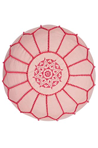 Runder Pouf Sitzpouf aus Baumwolle Chems Rosa ø 45cm Rund Ohne Füllung | Sitzkissen Bodenkissen Kissen Orientalisch… – Bild 5