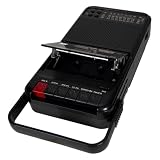 QFX Solar Rechargeable Shoebox Cassette Tape Player Recorder, RETRO-38BT