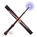 Aomig Varita Magica, Varita Mago con Luz y Sonido de 36cm, Varita con Luz Deluxe de Regalo Original Hombre y Mujer, Accesorios Disfraz Mago College Cosplay Halloween, Regalo Niño y Adulto (Marrón)