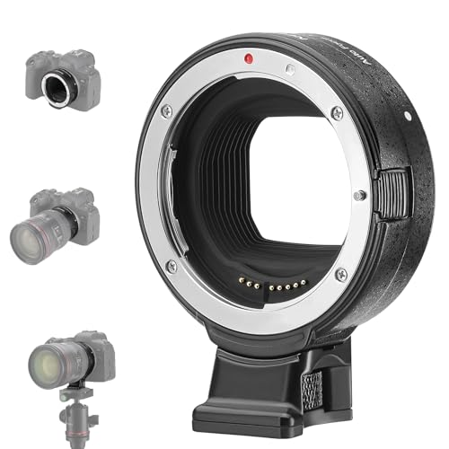 NEEWER Adaptateur de Monture EF vers EOS R, Objectif EF/EF-S vers Monture RF, Bague de Conversion autofocus Compatible avec Canon EOS R Ra RP R6 Mark II R6 R5 R3 R7 R10 R8 R50, Charge Maxi: 4,4lb/2kg