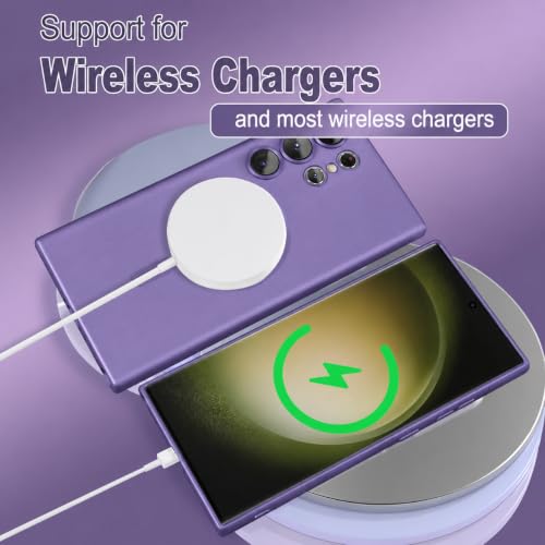 Image of DIZORO Samsung S25 Ultra Case, Compatible with Mag Safe Back Cover, Matte Luxury Metallic Luster Flexible TPU Wireless Charging Shockproof Case with Camera Protector (Metallic Silver)