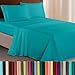 Elegant Comfort Luxurious 1500 Thread Count Egyptian Three Line Embroidered Softest Premium Hotel Quality 4-Piece Bed Sheet Set, Queen, Turquoise