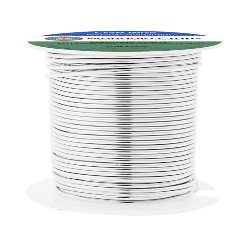 mandala crafts 16 gauge anodized aluminum craft wire for jewelry making - 100 ft colored flexible silver tone wire - bendable for bonsai armature crafting sculpting