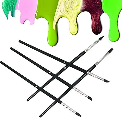Sdanart Professional Silicone Rubber Tip Paint Pens Brushes,5pcs Silicone Paint Brush,Silicon Color Shapers Brushes,Rubber Paint Brush,Silicone Artist Brushes,Flexible Clay Sculpture Tools (Size 4)