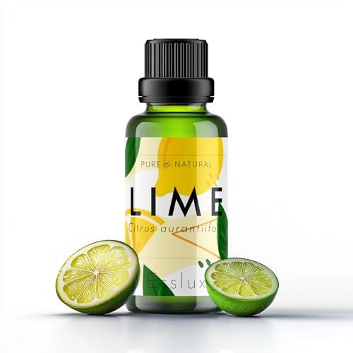 Image of Esslux Lime Essential Oil | 100% Natural Oil for Skin & Hair | Therapeutic Grade Lime Oil for Diffuser, Candles & Soap Making | Promotes Clearer Skin, Uplifted Moods & Sharper Focus (60ml)