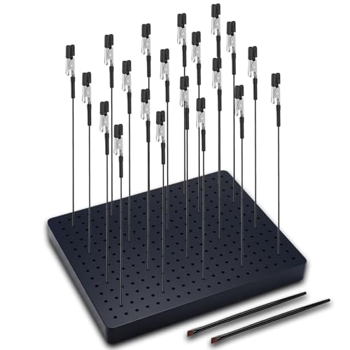 Siblaies Accesorios de modelismo, 20 x colores base, 2 cepillos y 1 base. Pinzas de cocodrilo de tercera mano resistentes y estables. Ideal para modelado, herramienta de aerógrafo y soldadura de mano