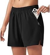Willit Women's 5'' Hiking Running Shorts with Zipper Pockets Quick Dry UPF 50+ Athletic Workout S...