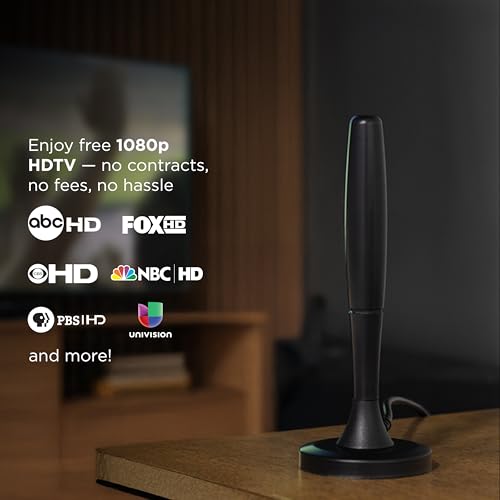 UltraPro Portable HD TV Antenna Indoor Digital Antenna for 4K/8K Ultra HD, VHF/UHF Channels, Magnetic Base, Omnidirectional, NEXTGEN TV Ready, for Travel, Camping, RV, Tailgating, 84039 - Thumbnail 2