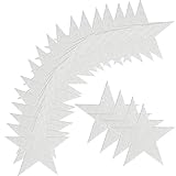 100 Stück Stern Ausschnitte Papier, Basicon Silber Glitzer Fünf Sterne Konfetti Ausschnitte 6 Zoll Papier Schimmer Sterne für Board Akzente Wand Party Dekoration(Silber)