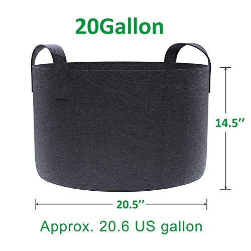 Gardzen 10-Pack 20 Gallon Grow Bags, Aeration Fabric Pots With Handles #TOP3