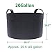 Gardzen 6-Pack 20 Gallon Grow Bags, Aeration Fabric Pots with Handles, Heavy Duty Cloth Pots for Plants