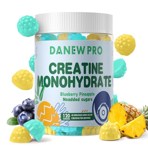 creatine monohydrate gummies or men amp women creatine monohydrate for muscle strength muscle builder energy boost pre-workout supplement120 count-blueberry pineapple flavor