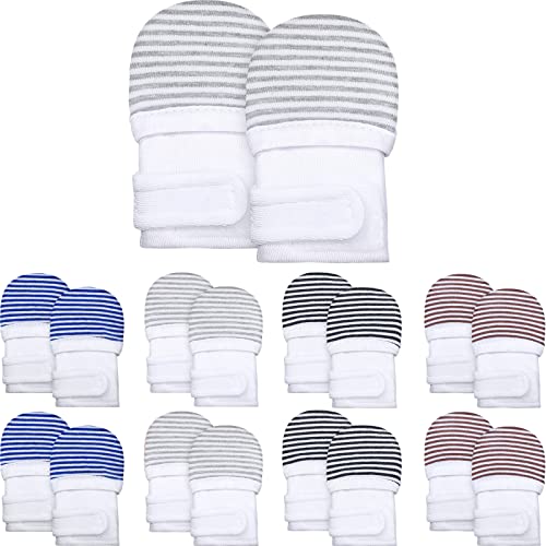 Satinior 8 Pairs Adjustable Baby Mittens Baby No Scratch Baby Gloves Newborn Baby Mitts Unisex For Baby Boys And Girls (0-3 Months, Mixed Colors) #TOP18