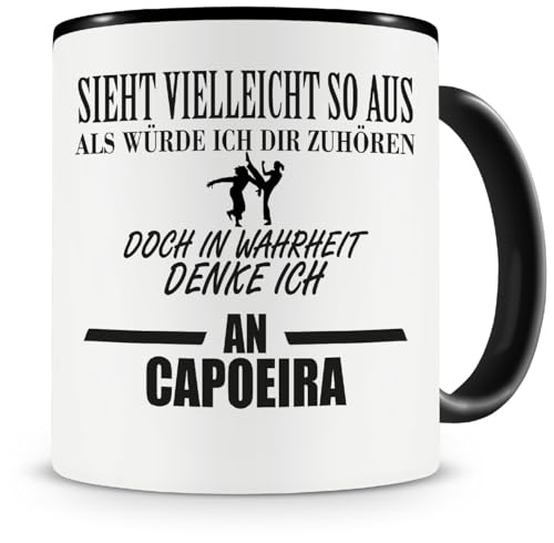 Ich denke an capoeira tasse kaffeetasse teetasse kaffeepott kaffeebecher becher 300ml schwarz
