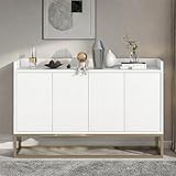 ÉTAGÈRE RÉGLABLE : L'étagère intérieure de l'armoire de salon moderne est réglable en hauteur. Vous pouvez facilement choisir la hauteur pour l'adapter à vos besoins, avec la possibilité de verrouiller les étagères sur 3 niveaux préétablis