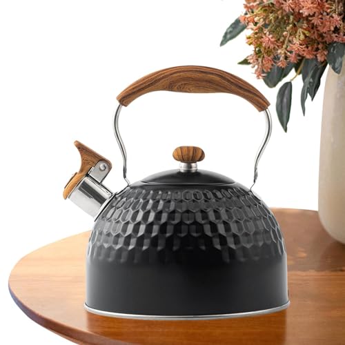 Teiera da 2,5 l, stile vintage, con fischio, bollitore per il tè, per casa, cucina, dormitorio, appartamento, picnic, campeggio, cortili, portici, giardini, prato