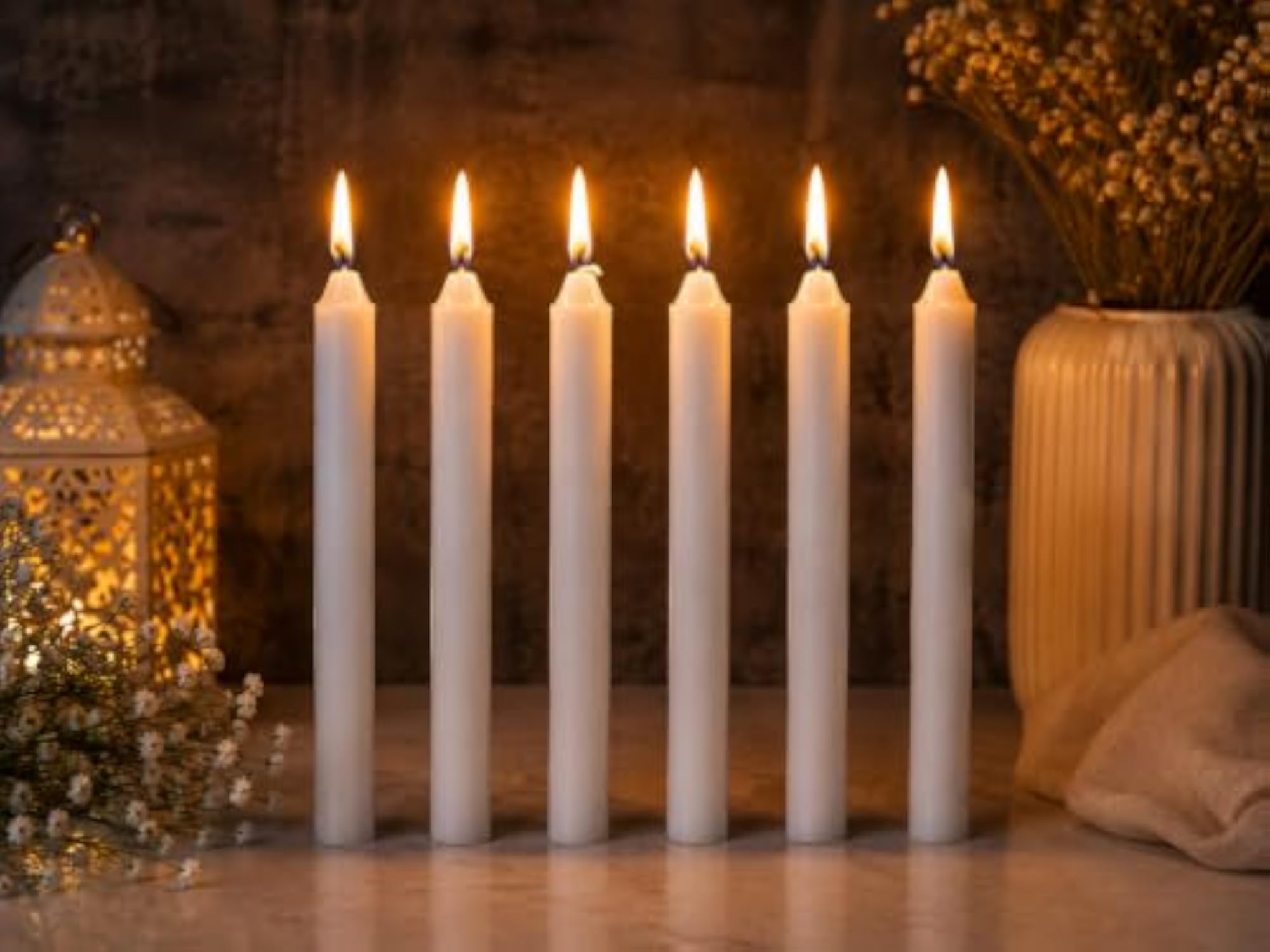 White Candle, Elegant Home Decor Accent