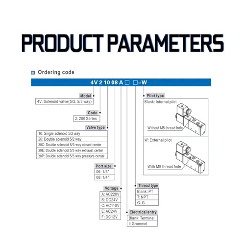 Électrovanne pneumatique 4V220-08 anti-blocage 5 voies bobine 220V 1/4 - 5