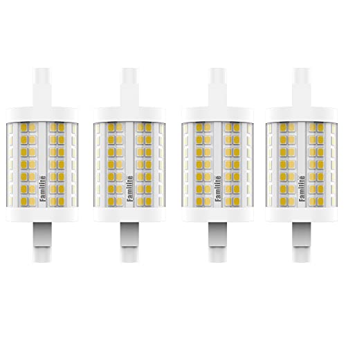 R7S LED Bulb 78MM, 15W Dimmable J78 Flood Light, 150W Halogen T3 Replacement for Torchiere Wall Sconce Work Banker Light, Warm White 3000K, Pack of 4