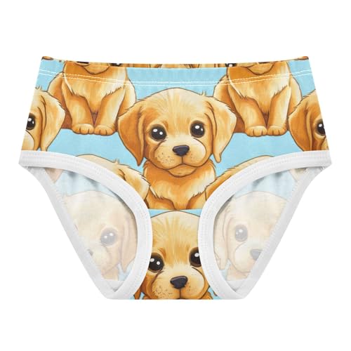 Cute Dogs Golden Puppies Blue Toddlers Underwear Floral 2t Cotton Panties Little Girl Fancy Underpants Briefs